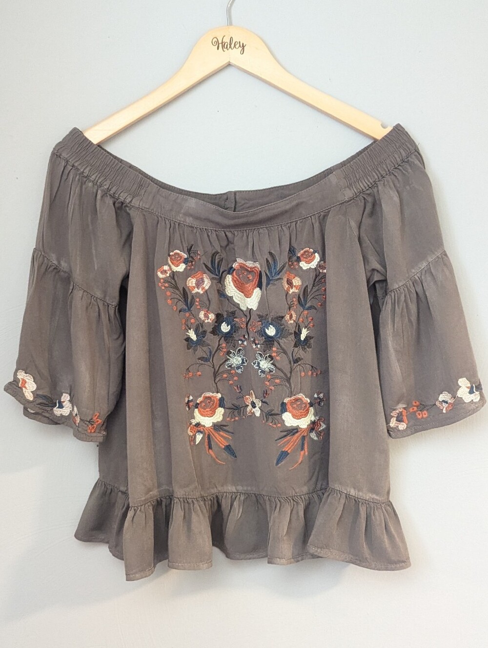 Altar'd State Floral Embroidered Off-Shoulder Women's Top